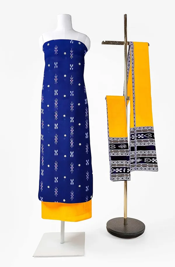 Multicolor_Pure_Cotton_Sambalpuri_Handloom_Dress_Material_With_Dupatta_Bottom_Wear_3_Piece_Set