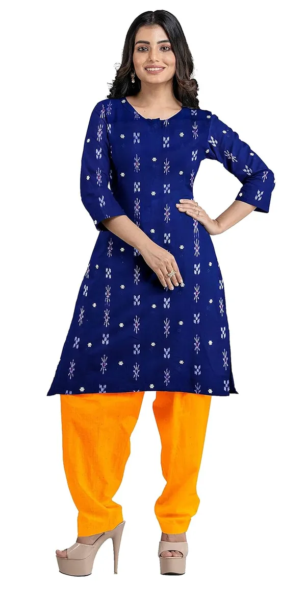 Multicolor_Pure_Cotton_Sambalpuri_Handloom_Dress_Material_With_Dupatta_Bottom_Wear_3_Piece_Set