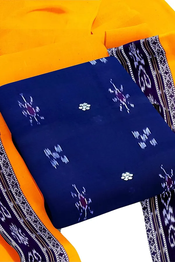 Multicolor_Pure_Cotton_Sambalpuri_Handloom_Dress_Material_With_Dupatta_Bottom_Wear_3_Piece_Set