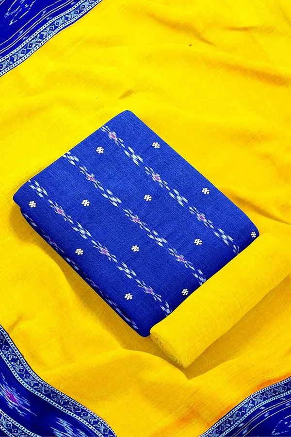 Multicolor_Pure_Cotton_Sambalpuri_Handloom_Dress_Material_With_Dupatta_Bottom_Wear_3_Piece_Set