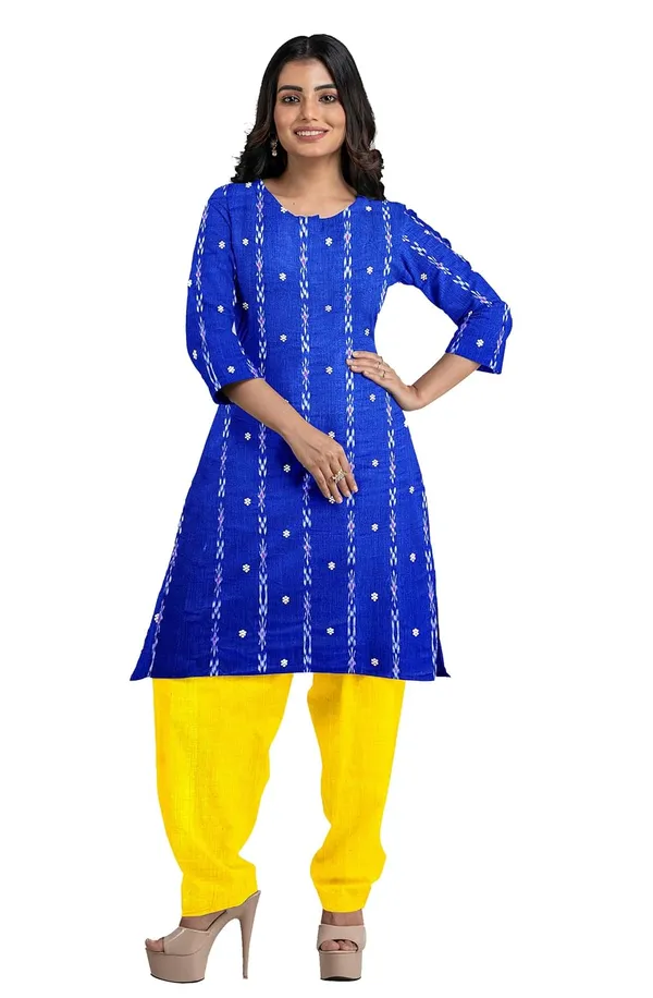 Multicolor_Pure_Cotton_Sambalpuri_Handloom_Dress_Material_With_Dupatta_Bottom_Wear_3_Piece_Set