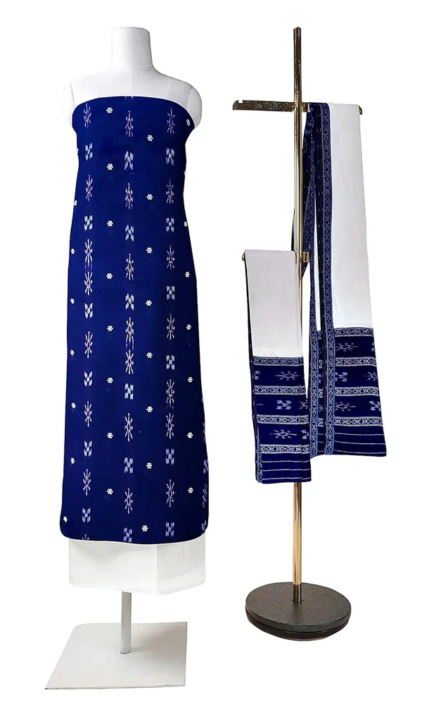 Multicolor_Pure_Cotton_Sambalpuri_Handloom_Dress_Material_With_Dupatta_Bottom_Wear_3_Piece_Set