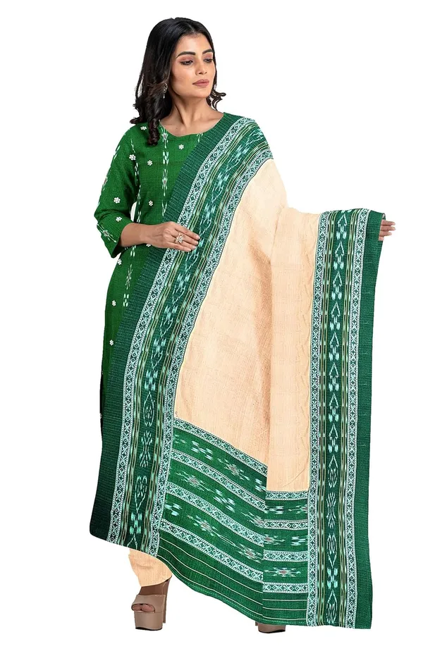 Multicolor_Pure_Cotton_Sambalpuri_Handloom_Dress_Material_With_Dupatta_Bottom_Wear_3_Piece_Set