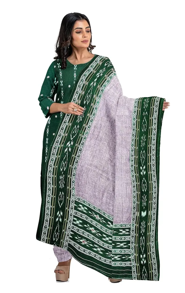 Multicolor_Pure_Cotton_Sambalpuri_Handloom_Dress_Material_With_Dupatta_Bottom_Wear_3_Piece_Set