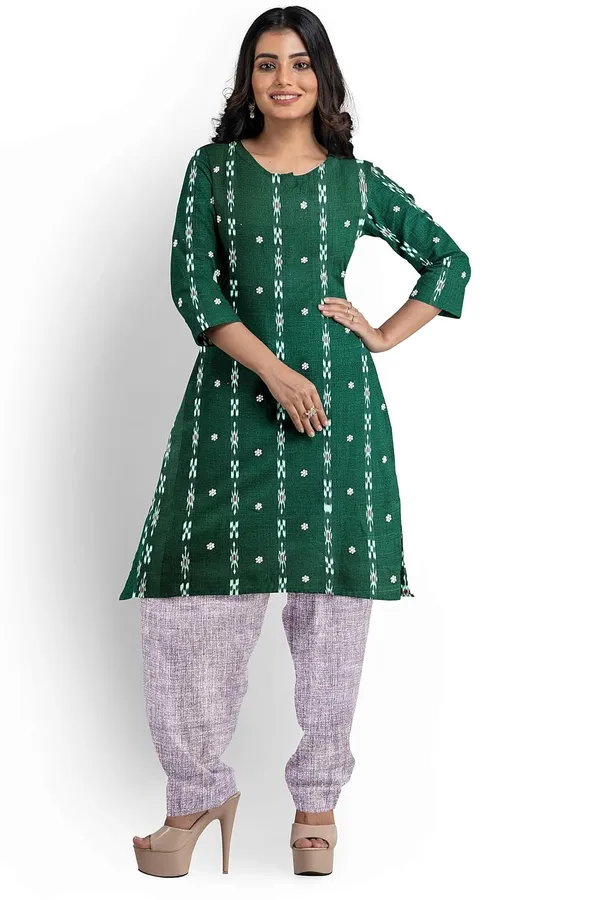 Multicolor_Pure_Cotton_Sambalpuri_Handloom_Dress_Material_With_Dupatta_Bottom_Wear_3_Piece_Set