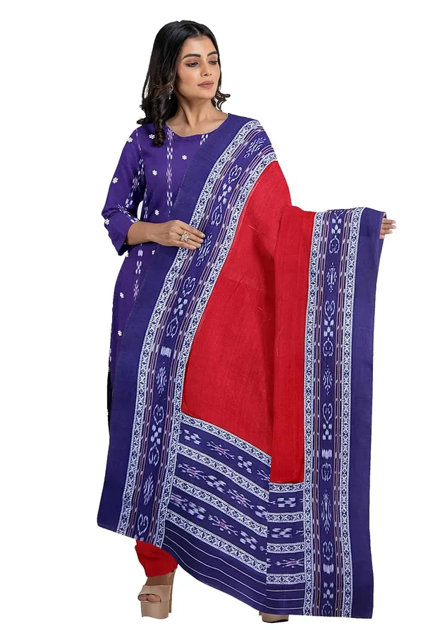 Multicolor_Pure_Cotton_Sambalpuri_Handloom_Dress_Material_With_Dupatta_Bottom_Wear_3_Piece_Set