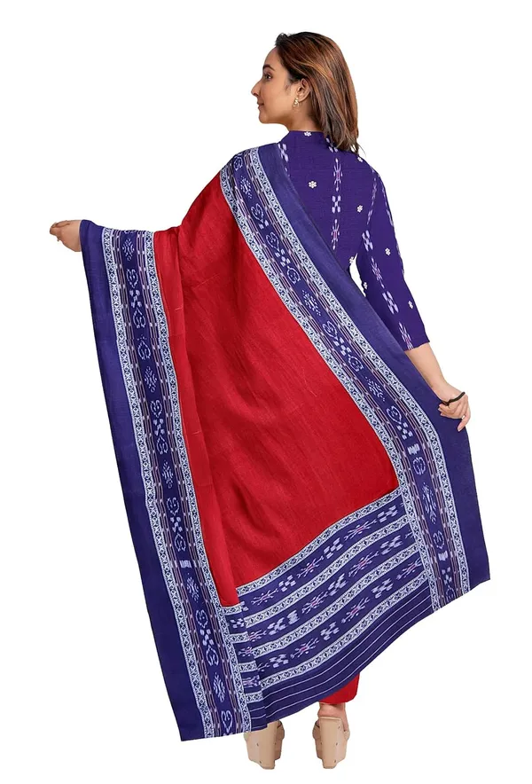 Multicolor_Pure_Cotton_Sambalpuri_Handloom_Dress_Material_With_Dupatta_Bottom_Wear_3_Piece_Set