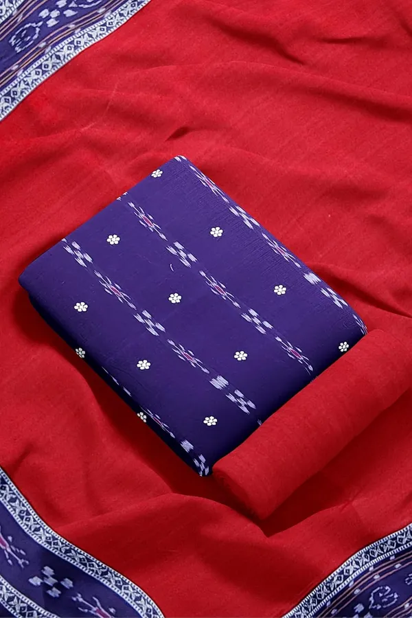 Multicolor_Pure_Cotton_Sambalpuri_Handloom_Dress_Material_With_Dupatta_Bottom_Wear_3_Piece_Set