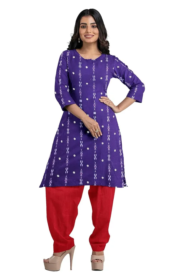 Multicolor_Pure_Cotton_Sambalpuri_Handloom_Dress_Material_With_Dupatta_Bottom_Wear_3_Piece_Set