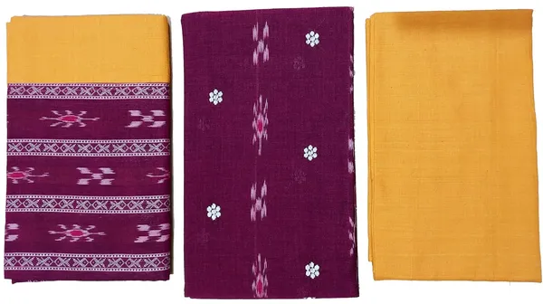 Multicolor_Pure_Cotton_Sambalpuri_Handloom_Dress_Material_With_Dupatta_Bottom_Wear_3_Piece_Set