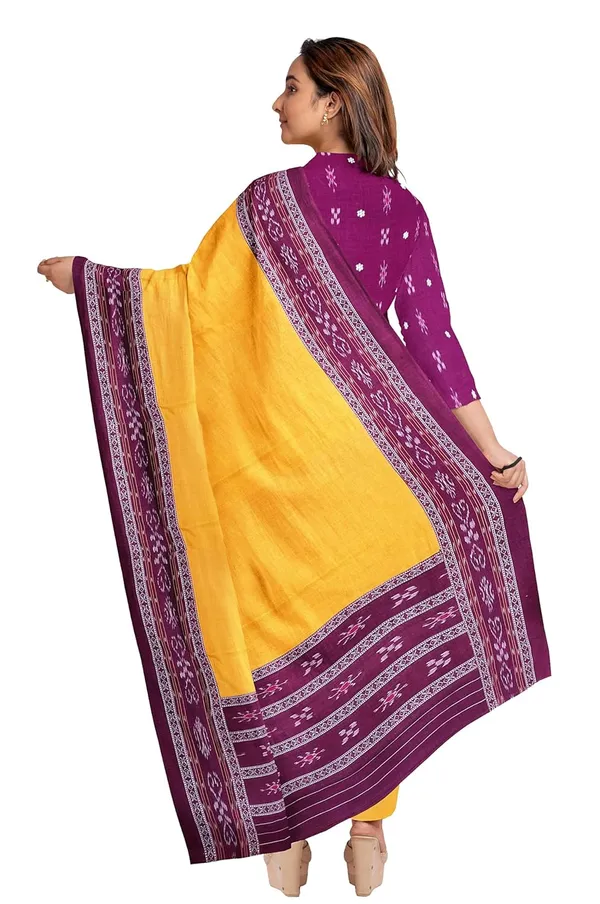 Multicolor_Pure_Cotton_Sambalpuri_Handloom_Dress_Material_With_Dupatta_Bottom_Wear_3_Piece_Set