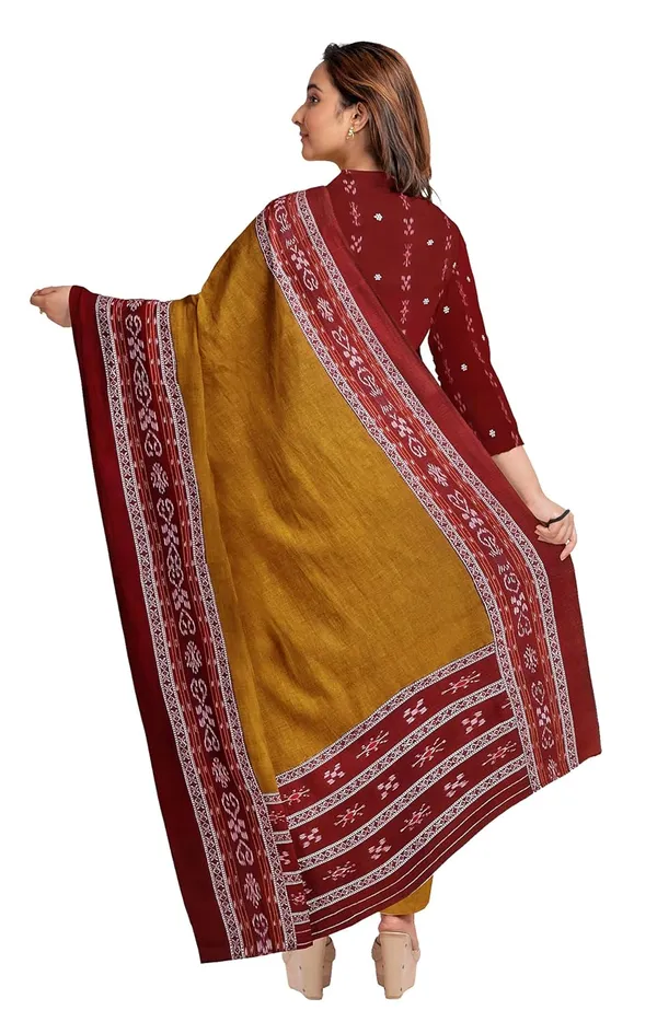 Multicolor_Pure_Cotton_Sambalpuri_Handloom_Dress_Material_With_Dupatta_Bottom_Wear_3_Piece_Set