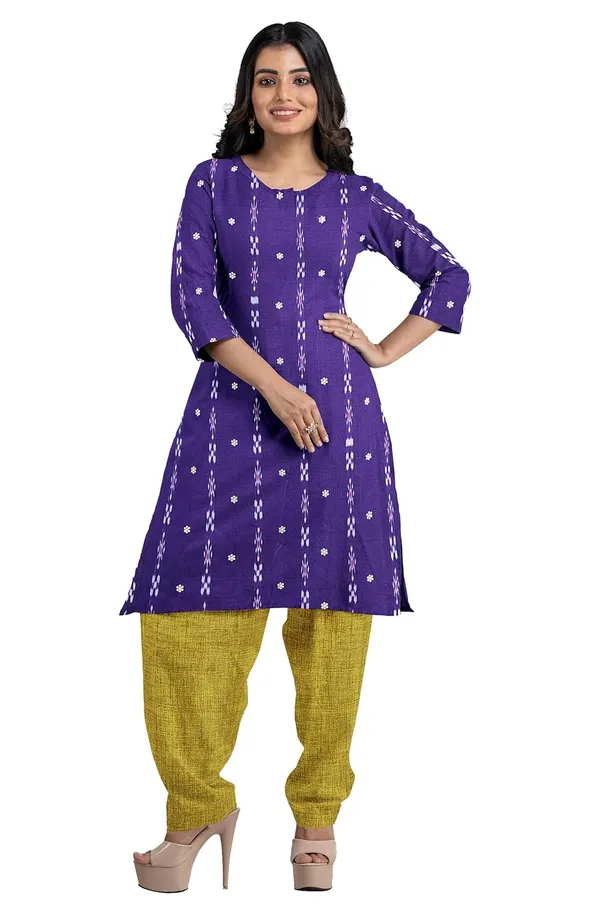 Multicolor_Pure_Cotton_Sambalpuri_Handloom_Dress_Material_With_Dupatta_Bottom_Wear_3_Piece_Set