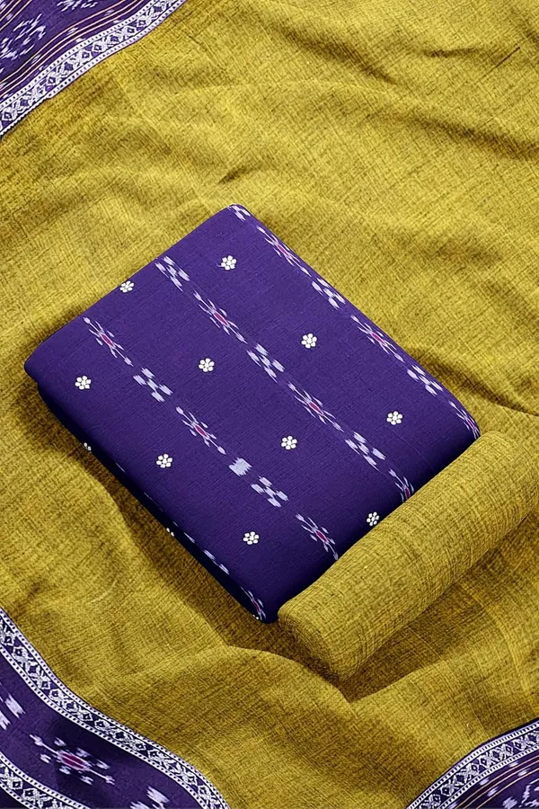 Multicolor_Pure_Cotton_Sambalpuri_Handloom_Dress_Material_With_Dupatta_Bottom_Wear_3_Piece_Set