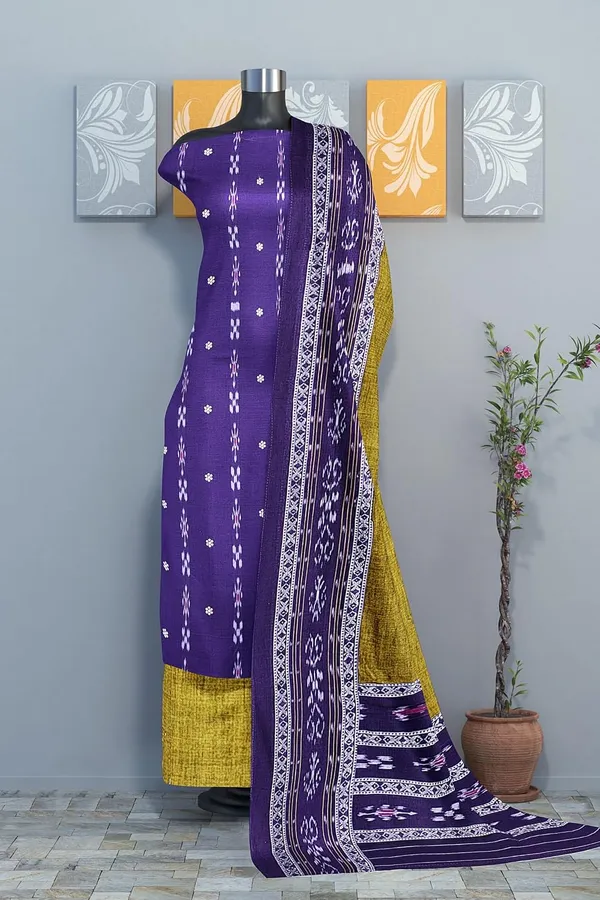 Multicolor_Pure_Cotton_Sambalpuri_Handloom_Dress_Material_With_Dupatta_Bottom_Wear_3_Piece_Set