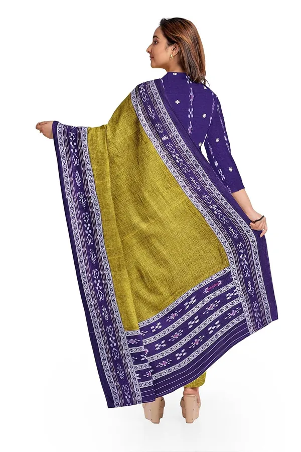 Multicolor_Pure_Cotton_Sambalpuri_Handloom_Dress_Material_With_Dupatta_Bottom_Wear_3_Piece_Set