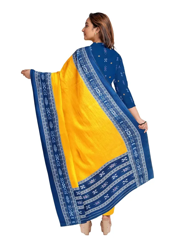 Multicolor_Pure_Cotton_Sambalpuri_Handloom_Dress_Material_With_Dupatta_Bottom_Wear_3_Piece_Set