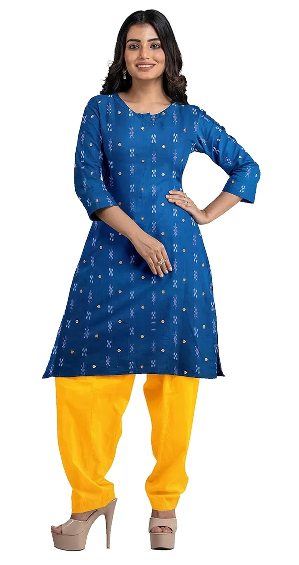 Multicolor_Pure_Cotton_Sambalpuri_Handloom_Dress_Material_With_Dupatta_Bottom_Wear_3_Piece_Set