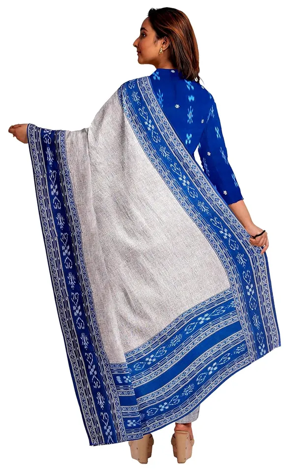 Multicolor_Pure_Cotton_Sambalpuri_Handloom_Dress_Material_With_Dupatta_Bottom_Wear_3_Piece_Set