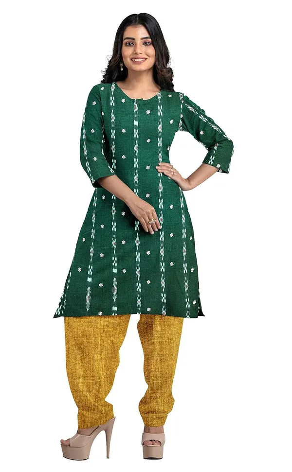 Multicolor_Pure_Cotton_Sambalpuri_Handloom_Dress_Material_With_Dupatta_Bottom_Wear_3_Piece_Set