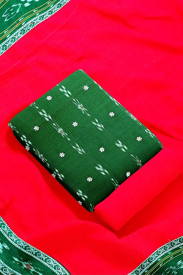 Multicolor_Pure_Cotton_Sambalpuri_Handloom_Dress_Material_With_Dupatta_Bottom_Wear_3_Piece_Set