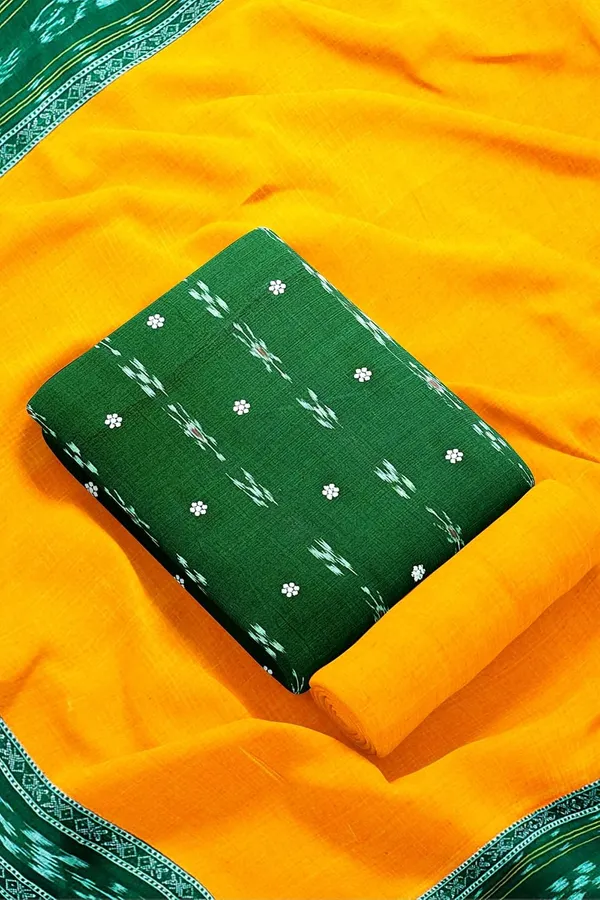 Multicolor_Pure_Cotton_Sambalpuri_Handloom_Dress_Material_With_Dupatta_Bottom_Wear_3_Piece_Set