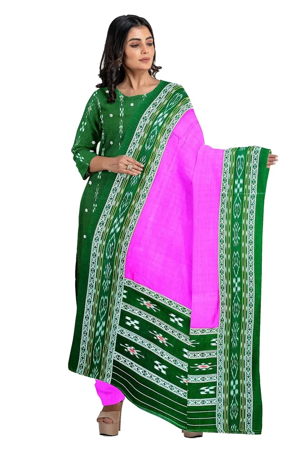 Multicolor_Pure_Cotton_Sambalpuri_Handloom_Dress_Material_With_Dupatta_Bottom_Wear_3_Piece_Set