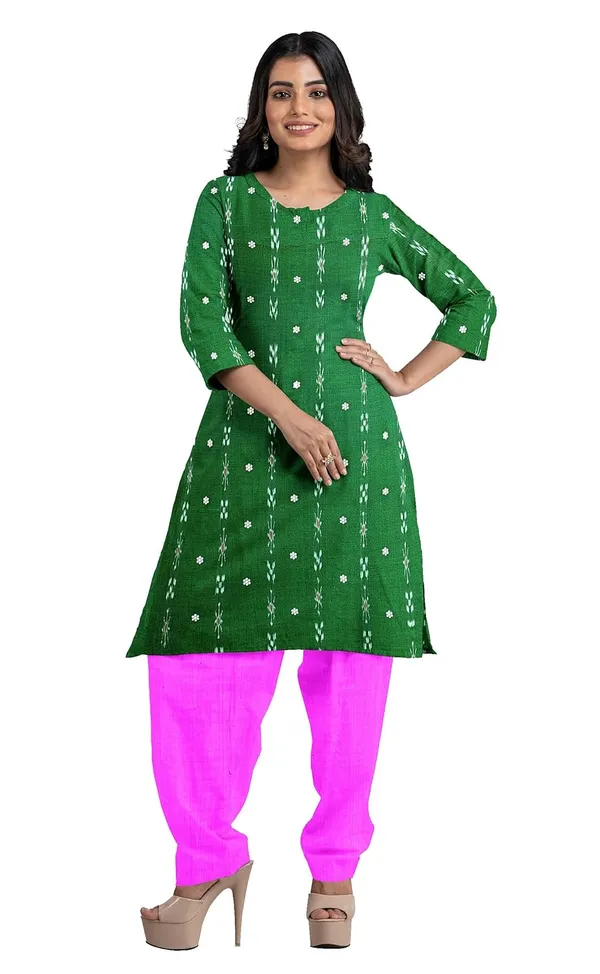 Multicolor_Pure_Cotton_Sambalpuri_Handloom_Dress_Material_With_Dupatta_Bottom_Wear_3_Piece_Set