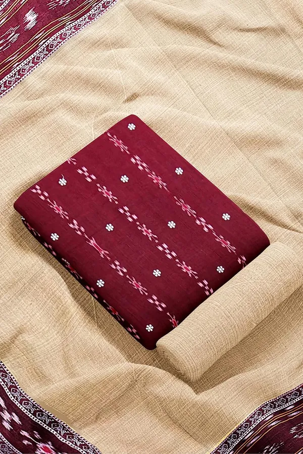 Multicolor_Pure_Cotton_Sambalpuri_Handloom_Dress_Material_With_Dupatta_Bottom_Wear_3_Piece_Set