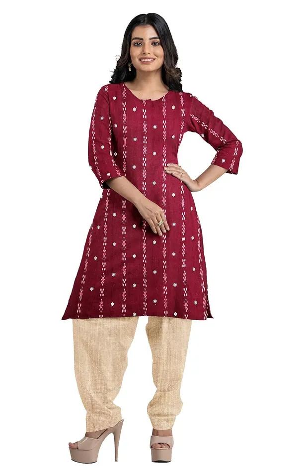 Multicolor_Pure_Cotton_Sambalpuri_Handloom_Dress_Material_With_Dupatta_Bottom_Wear_3_Piece_Set
