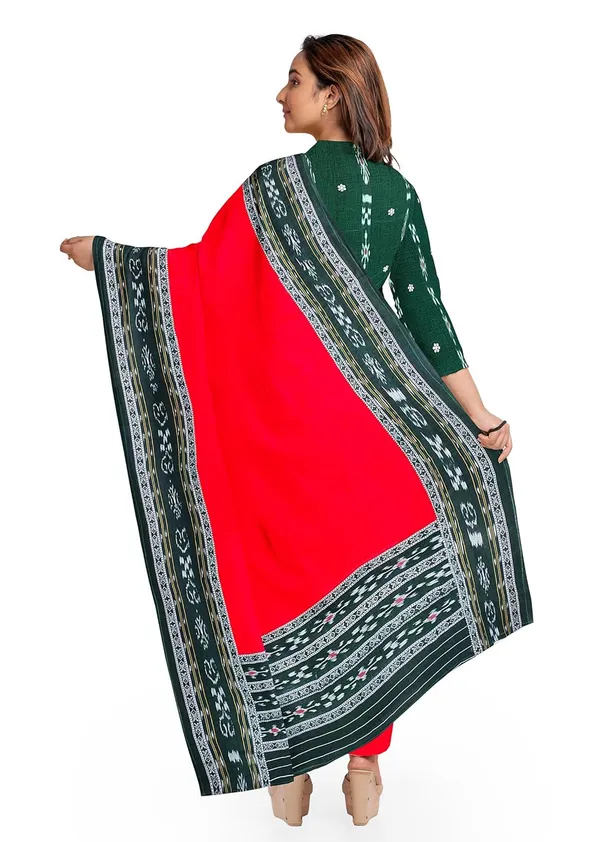 Multicolor_Pure_Cotton_Sambalpuri_Handloom_Dress_Material_With_Dupatta_Bottom_Wear_3_Piece_Set