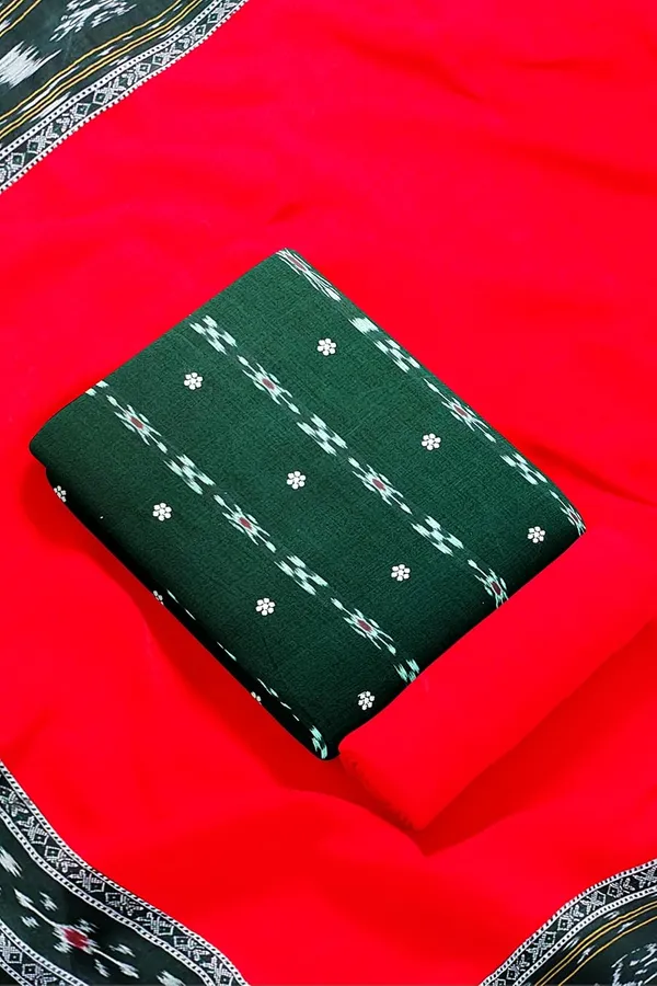 Multicolor_Pure_Cotton_Sambalpuri_Handloom_Dress_Material_With_Dupatta_Bottom_Wear_3_Piece_Set