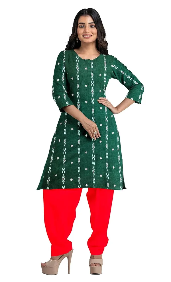Multicolor_Pure_Cotton_Sambalpuri_Handloom_Dress_Material_With_Dupatta_Bottom_Wear_3_Piece_Set