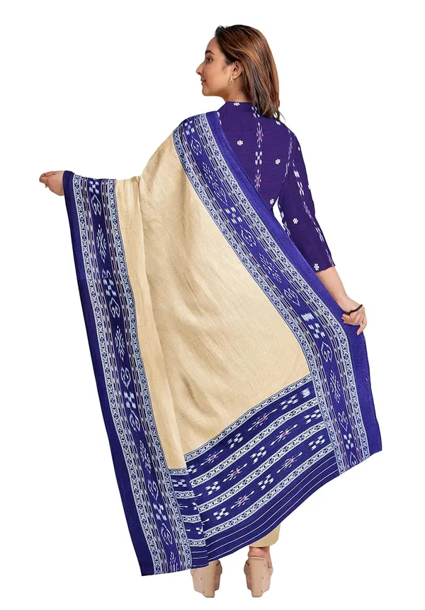 Multicolor_Pure_Cotton_Sambalpuri_Handloom_Dress_Material_With_Dupatta_Bottom_Wear_3_Piece_Set