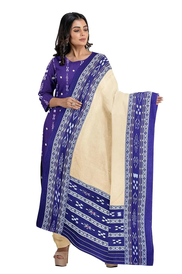 Multicolor_Pure_Cotton_Sambalpuri_Handloom_Dress_Material_With_Dupatta_Bottom_Wear_3_Piece_Set