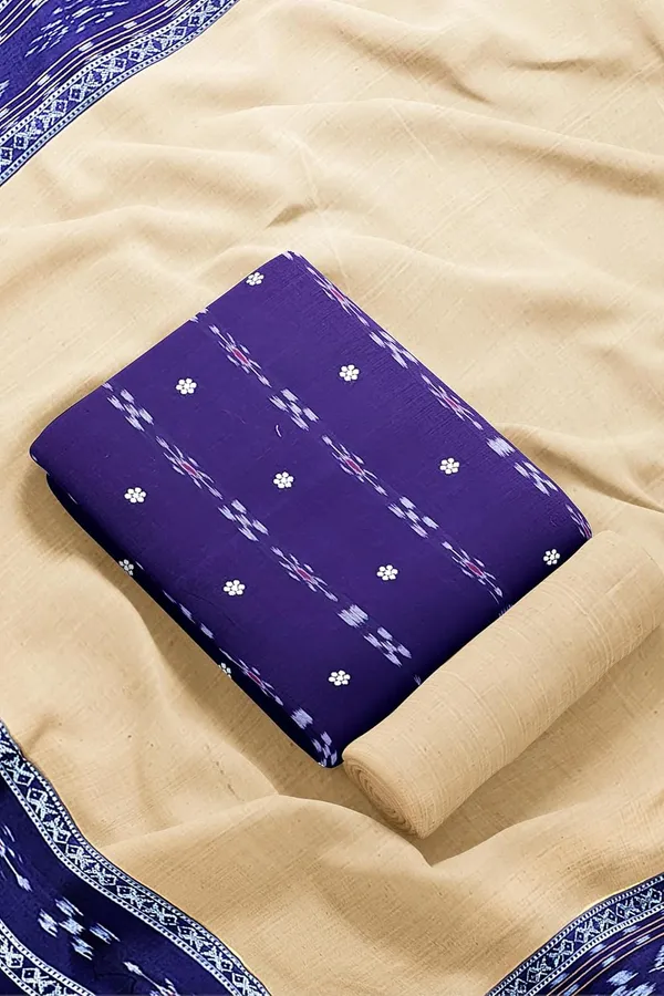 Multicolor_Pure_Cotton_Sambalpuri_Handloom_Dress_Material_With_Dupatta_Bottom_Wear_3_Piece_Set