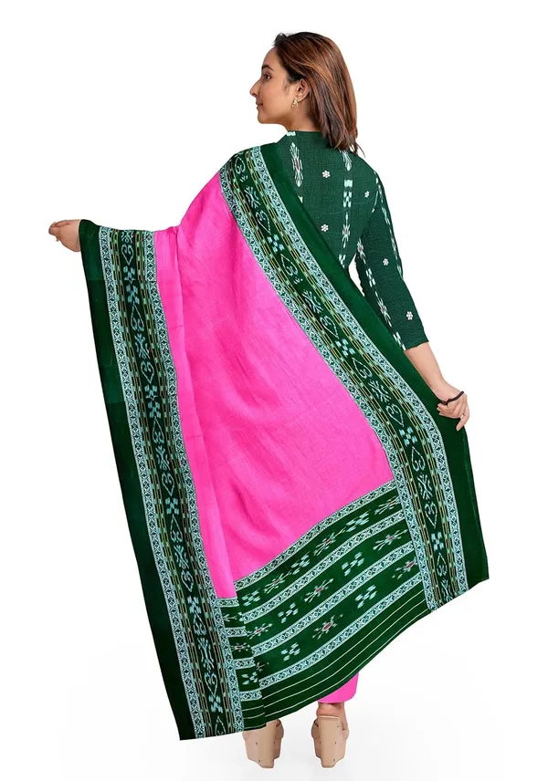 Multicolor_Pure_Cotton_Sambalpuri_Handloom_Dress_Material_With_Dupatta_Bottom_Wear_3_Piece_Set