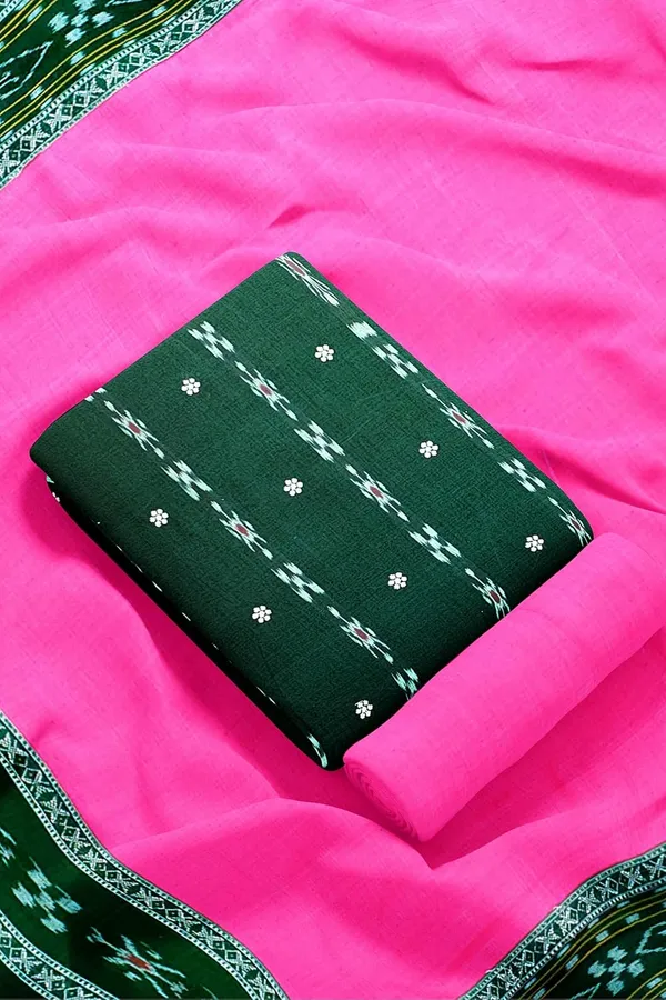 Multicolor_Pure_Cotton_Sambalpuri_Handloom_Dress_Material_With_Dupatta_Bottom_Wear_3_Piece_Set