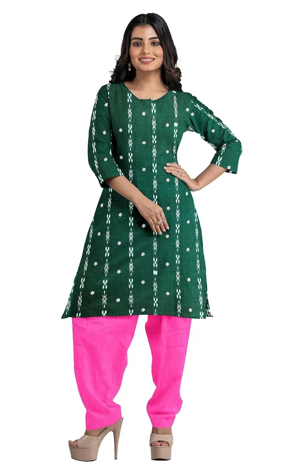 Multicolor_Pure_Cotton_Sambalpuri_Handloom_Dress_Material_With_Dupatta_Bottom_Wear_3_Piece_Set