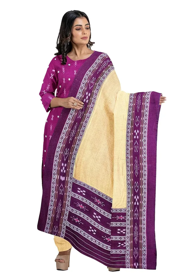 Multicolor_Pure_Cotton_Sambalpuri_Handloom_Dress_Material_With_Dupatta_Bottom_Wear_3_Piece_Set