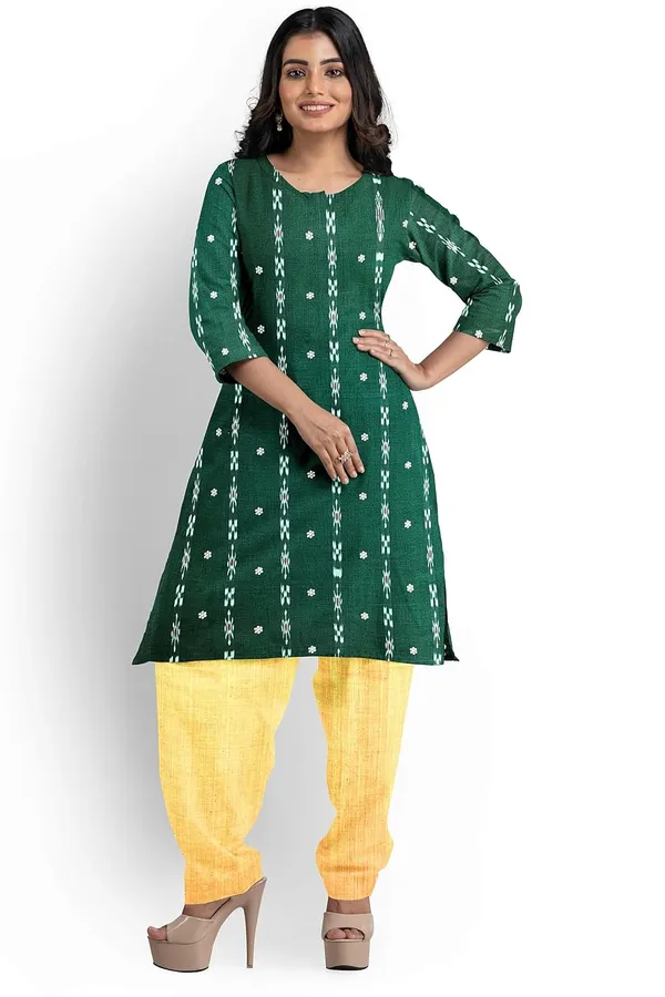 Multicolor_Pure_Cotton_Sambalpuri_Handloom_Dress_Material_With_Dupatta_Bottom_Wear_3_Piece_Set