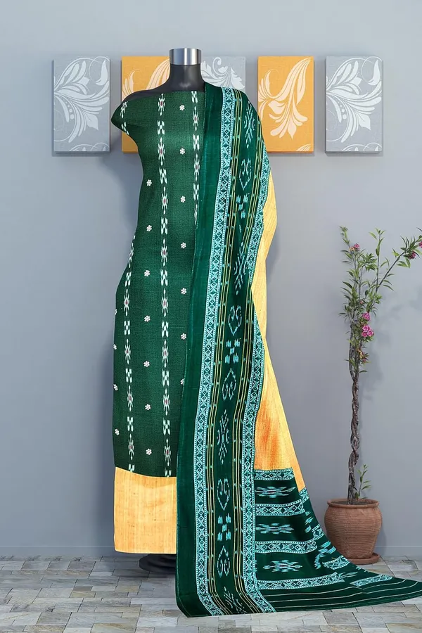 Multicolor_Pure_Cotton_Sambalpuri_Handloom_Dress_Material_With_Dupatta_Bottom_Wear_3_Piece_Set