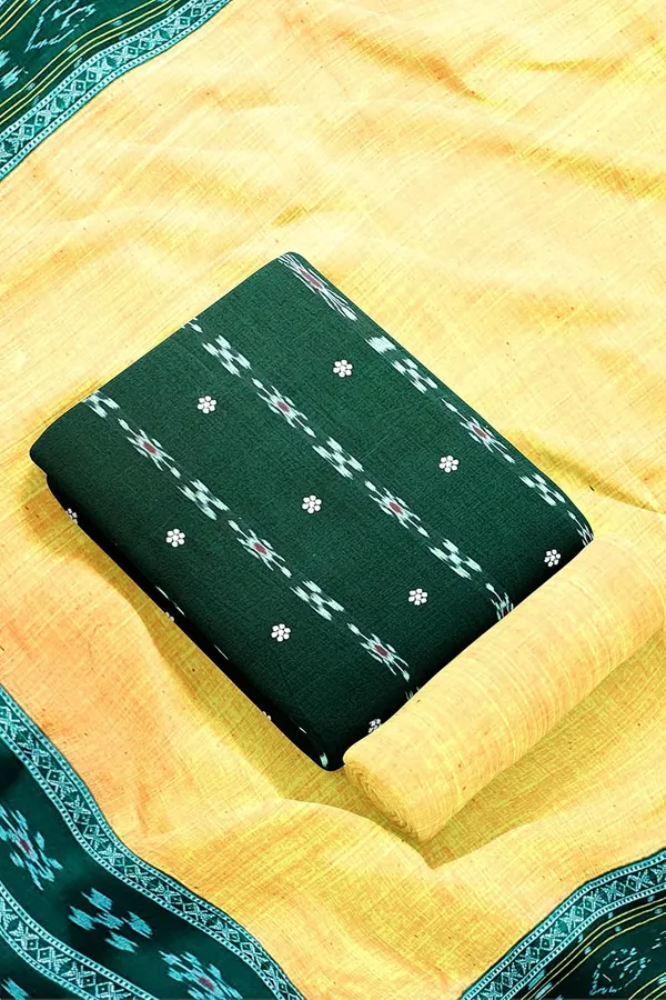 Multicolor_Pure_Cotton_Sambalpuri_Handloom_Dress_Material_With_Dupatta_Bottom_Wear_3_Piece_Set
