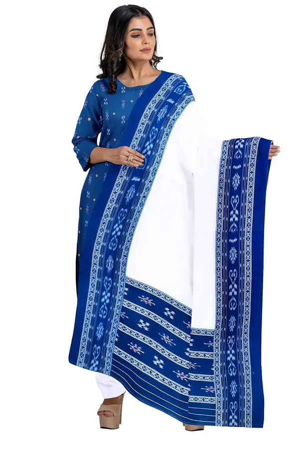 Multicolor_Pure_Cotton_Sambalpuri_Handloom_Dress_Material_With_Dupatta_Bottom_Wear_3_Piece_Set