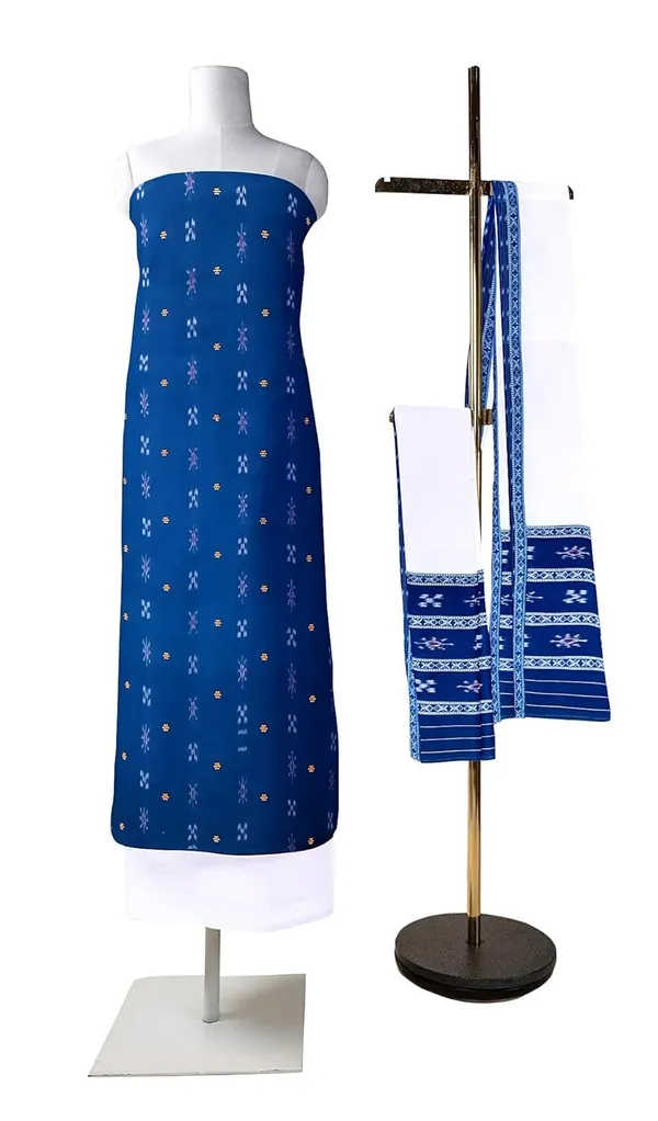 Multicolor_Pure_Cotton_Sambalpuri_Handloom_Dress_Material_With_Dupatta_Bottom_Wear_3_Piece_Set