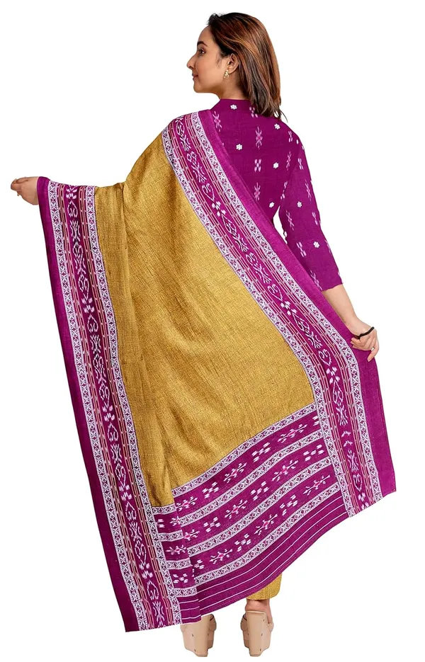 Multicolor_Pure_Cotton_Sambalpuri_Handloom_Dress_Material_With_Dupatta_Bottom_Wear_3_Piece_Set