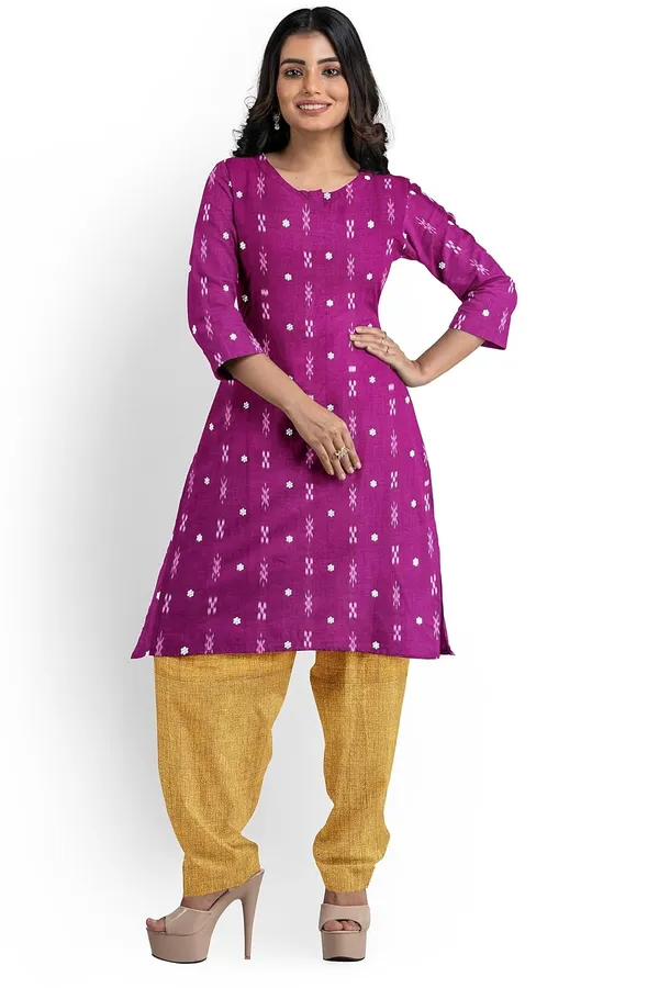 Multicolor_Pure_Cotton_Sambalpuri_Handloom_Dress_Material_With_Dupatta_Bottom_Wear_3_Piece_Set