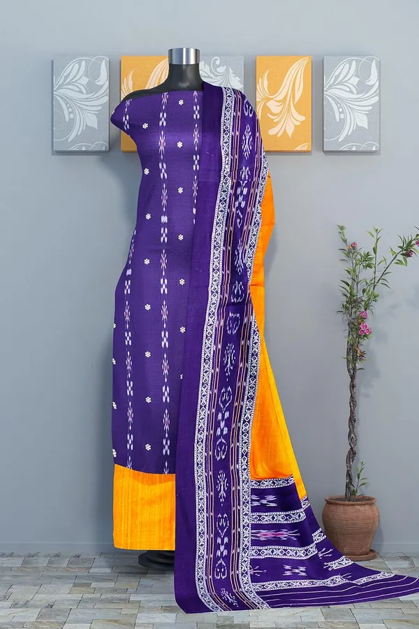 Multicolor_Pure_Cotton_Sambalpuri_Handloom_Dress_Material_With_Dupatta_Bottom_Wear_3_Piece_Set