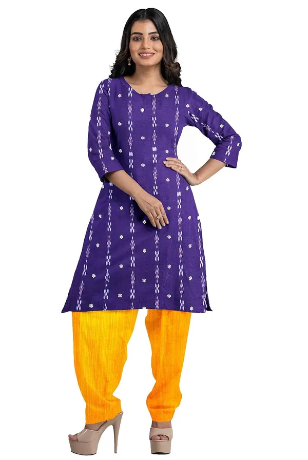 Multicolor_Pure_Cotton_Sambalpuri_Handloom_Dress_Material_With_Dupatta_Bottom_Wear_3_Piece_Set