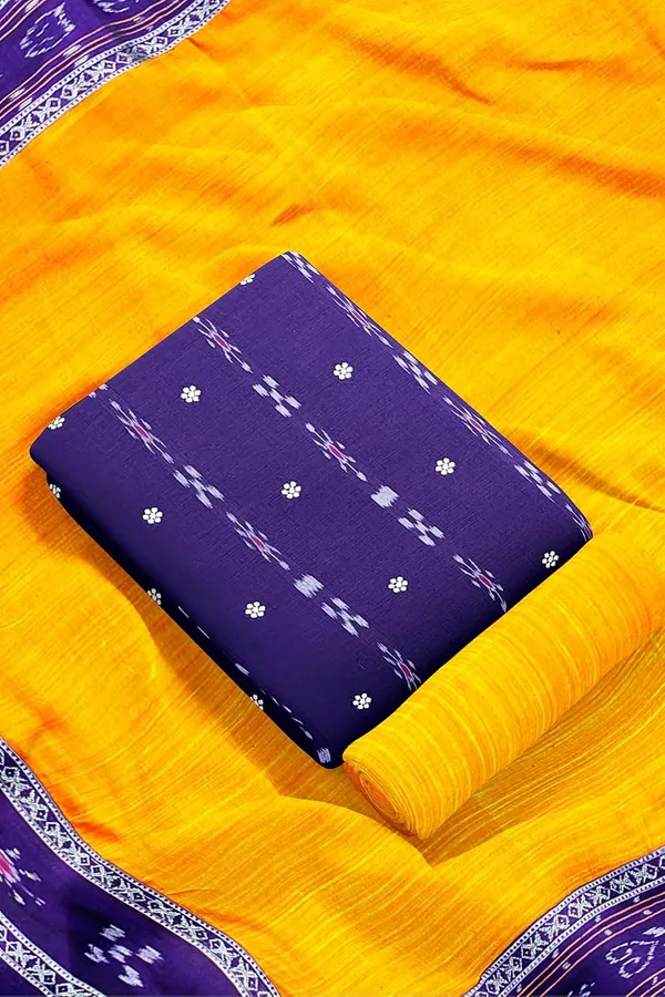 Multicolor_Pure_Cotton_Sambalpuri_Handloom_Dress_Material_With_Dupatta_Bottom_Wear_3_Piece_Set